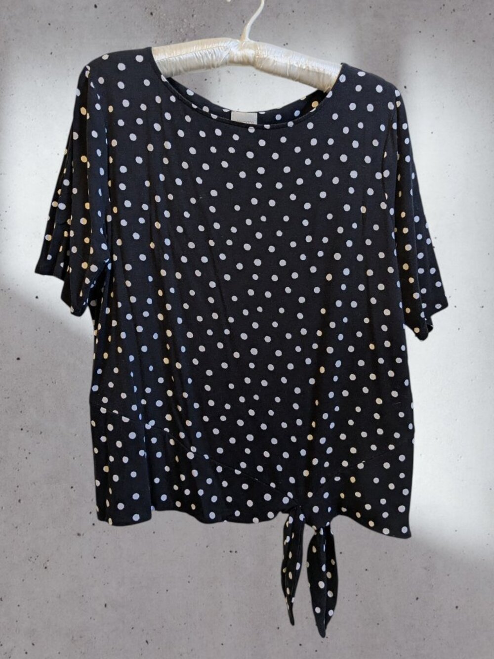 Chico's Polka Dot Top with Side Tie Size XL
